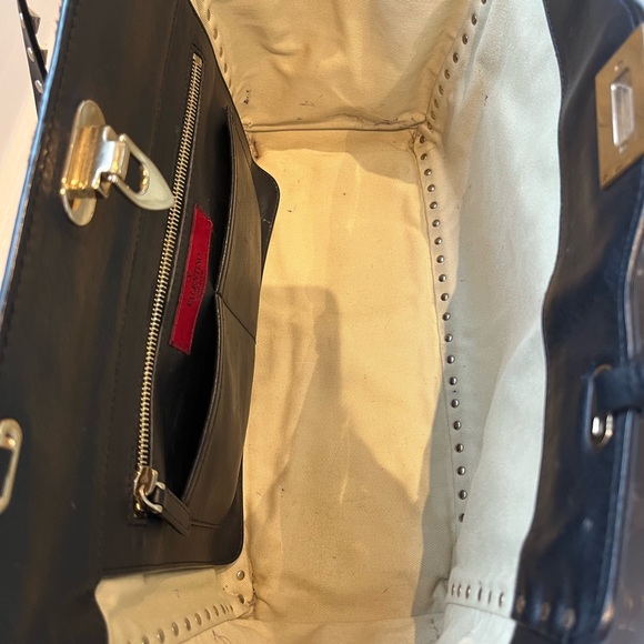 Valentino Rockstud Limited Edition Large calf skin leopard tote with strap - Picture 9 of 13